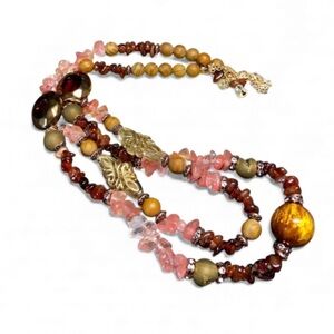 ✨🌹stunning genuine stone necklace -multi strand-real stones!